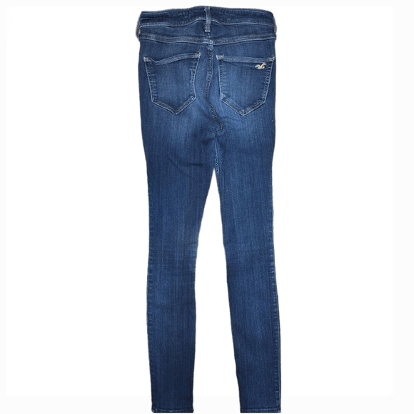 Hollister High Rise Jeggings Skinny Jeans Dark Wash - Size 0-Regular 24" W/28" L - Picture 3 of 5